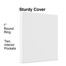 Staples 3-Ring Binder, 1 Inch Round-Ring Organizer for Home, Office, School, Holds up to 175-Sheets, White