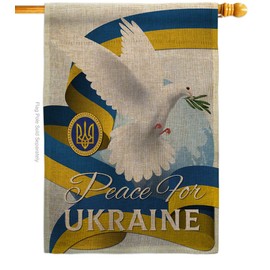 Ukraine Flag Peace for Ukraine Burlap House Flag Support Cause Stand with Ukrainian Decoration Banner Small Garden Yard Gift Double-Sided, Made in USA