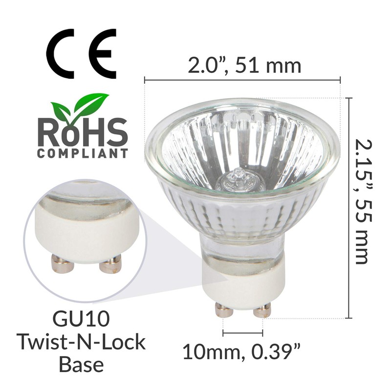 Simba Lighting Halogen GU10 35W Spotlight 120V MR16 with Glass