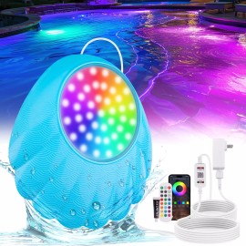 Unbranded LED Pool Lights with APP & Remote Control, RGB Submersible Led Lights for Pool