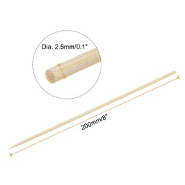 HARFINGTON 450pcs Bamboo Skewers Sticks 8 Inch 2.5mm Dia Natural Wooden Cocktail Picks for Barbecue Appetizers Grilling Fruit