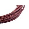 KONMAY - Cordón de piel trenzado redondo rojo clásico de
