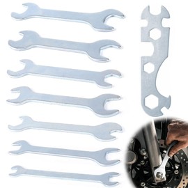 Spanner Set, Thin Spanner Set, Hexagonal Spanner, Thin Double Ended Spanner, 8-Piece Set, Lightweight, Multifunctional, Convenient to Carry, Repair Tool, Work Tool, Convenient Household Goods, Size