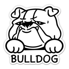 Bulldog Stickers - 2 Pack - Waterproof Vinyl for Car, Phone, Water Bottle, Laptop - Bulldog Cute Dog Peeking Decals (2-Pack)
