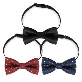 Ailenlan Children's Bowtie, For Kids, Juniors, Red, Navy, Black 3 Color Set, red navy black