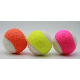 Price's 2 Tone Colour tennis Balls Mixed pack(set of 3 (orange&white, yellow&white, pink&white))
