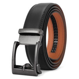 SENDEFN Men Black Belt Ratchet Buckle Men Leather Belts in Gift Set Box for Dress Casual Size Adjustable Trim to Fit