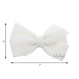 Babies' Fun Scuba Hair Bow Large-Ivory