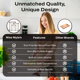 Composite Wood Cutting Board Large – BPA-Free Non-Porous Dishwasher Safe FSC Certified Wood Fiber Board with Deep Juice Groove – Heat Resistant Durable Knife Friendly Eco-Friendly Cutting Surface