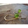 ★ Gold hook and green glass ★ Earrings