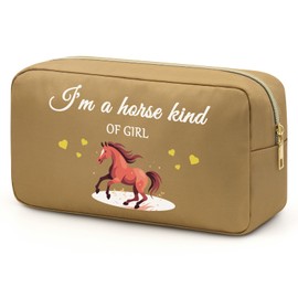 Jielahua Horse Lover Gift Makeup Bag Inspirational Horse Thank You Gift Horse Gifts for Women Birthday Present for Horse Owners Horse Riding Lover Gifts Cute Horse Cosmetic Bag Present