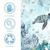 Mocsicka Sea Turtle Shower Curtain Teal Blue Ocean Beach Coastal