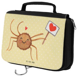 Mr. & Mrs. Panda Toiletry Bag Spider Agathe Motivation, yellow, Hand Drawn