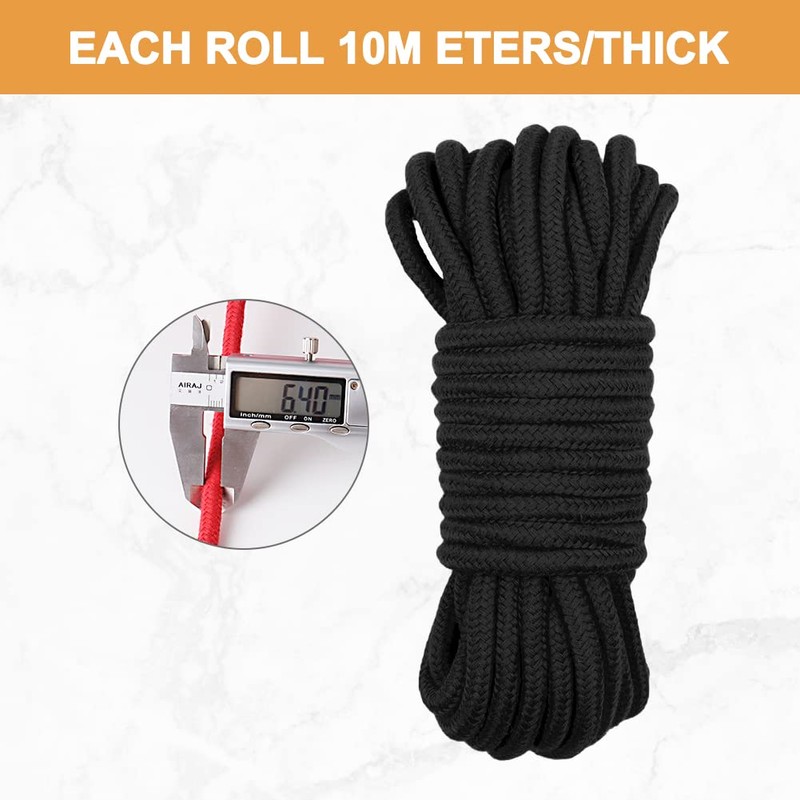 lohey 2 Pack Soft Cotton Rope, 10 M/33 Feet 8