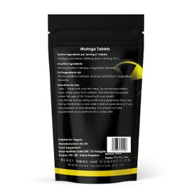 Nuke Nutrition Moringa Tablets 2000mg - 60 Tablets - Pure Moringa Oleifera Supplement Rich in Antioxidants Like Quercetin & Vitamins A, C & B6 - Moringa Leaves Extract - Easy Swallow & Vegan