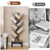 Hoctieon 6 Tier Tree Bookshelf, Tall Bookcase with Drawer, Freestanding