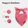 Duggyta Easy-Tie Triangle Dog Bandana with Unique Design, Red and