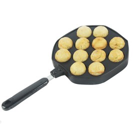 ELEOPTION Takoyaki Pan 12 Holes Octopus Balls Aebleskiver Grill Tray Mold Baking Plate Pan DIY Kitchen Cooking Tool (For Octopus Balls, 12Holes)