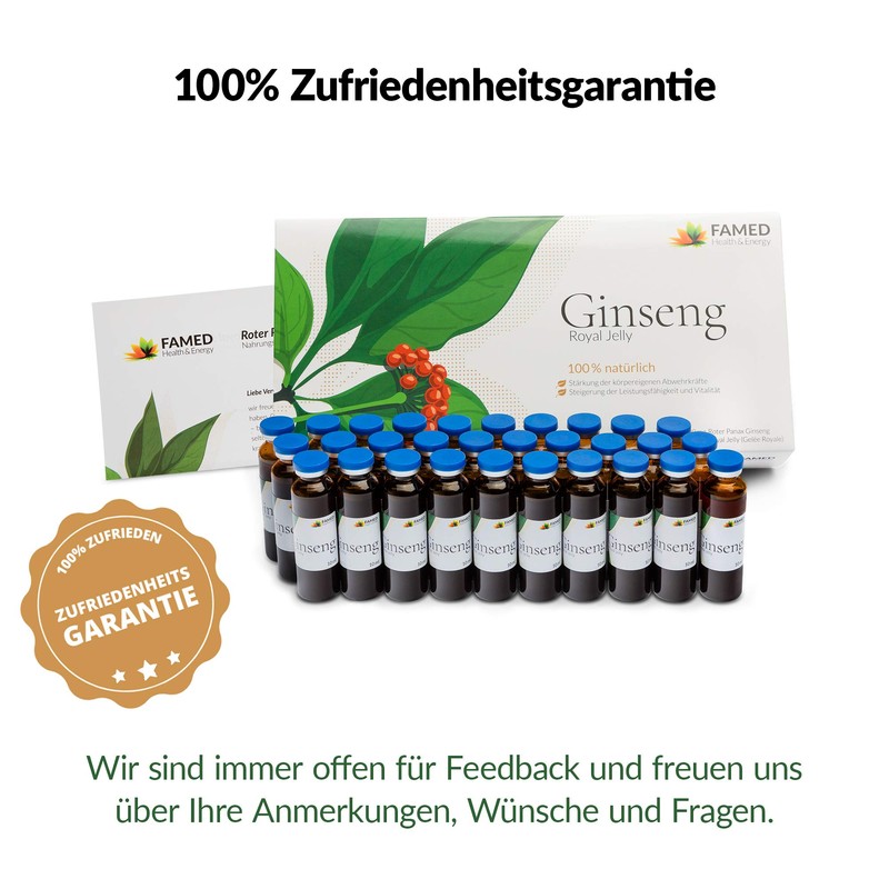 Ginseng Royal Jelly by FAMED – 30 Trinkampullen – reduziert