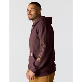Carhartt mens Loose Fit Midweight Logo Sleeve Graphic fashion sweatshirts, Port, Large US