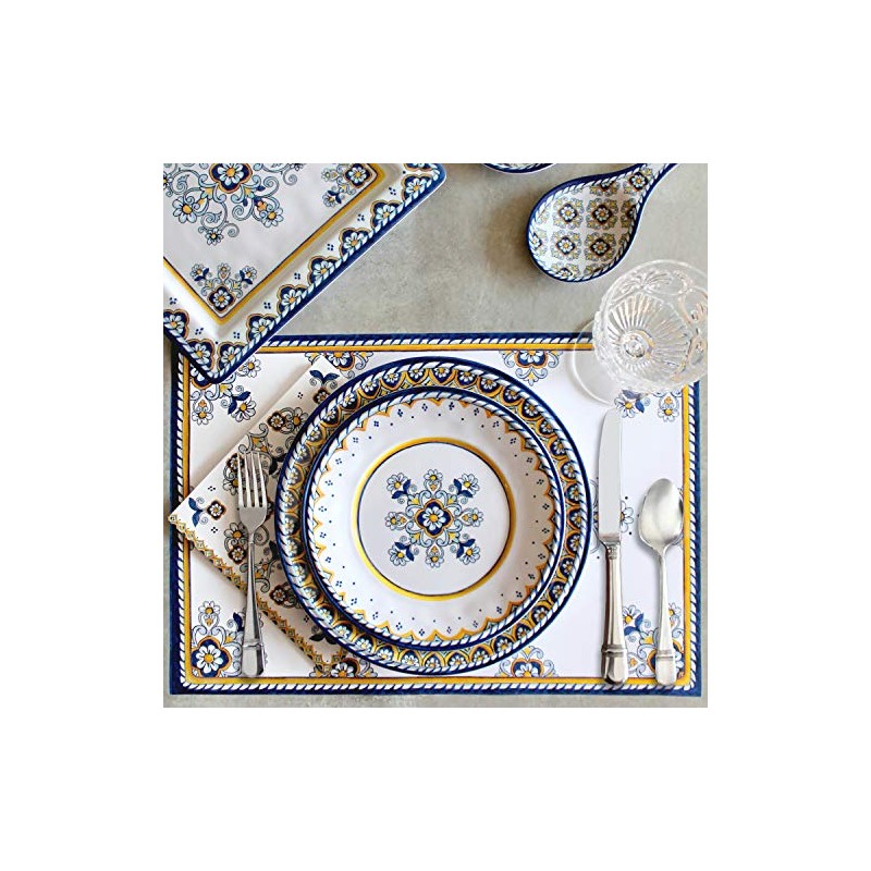 Le Cadeaux Melamine 11 inch Dinner Plate Set of 4,