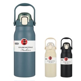 Fexmoy Water Bottle, 1.3L Stainless Steel, Vacuum Insulated, Hot and Cold Insulated, Thermos, Direct Drinking, Wide Mouth Water Bottle, Large Capacity, Stainless Steel Bottle, Girls, Boys, Stylish