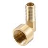sourcing map Brass Hose Barb Fitting Elbow, 12mm Barbed x