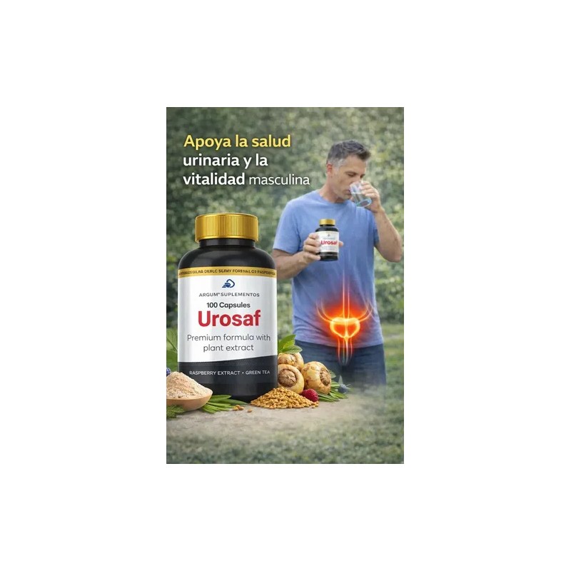 Urosaf| Suplemento| 100cap| L-arginina| Maca| Apoyo Urinario