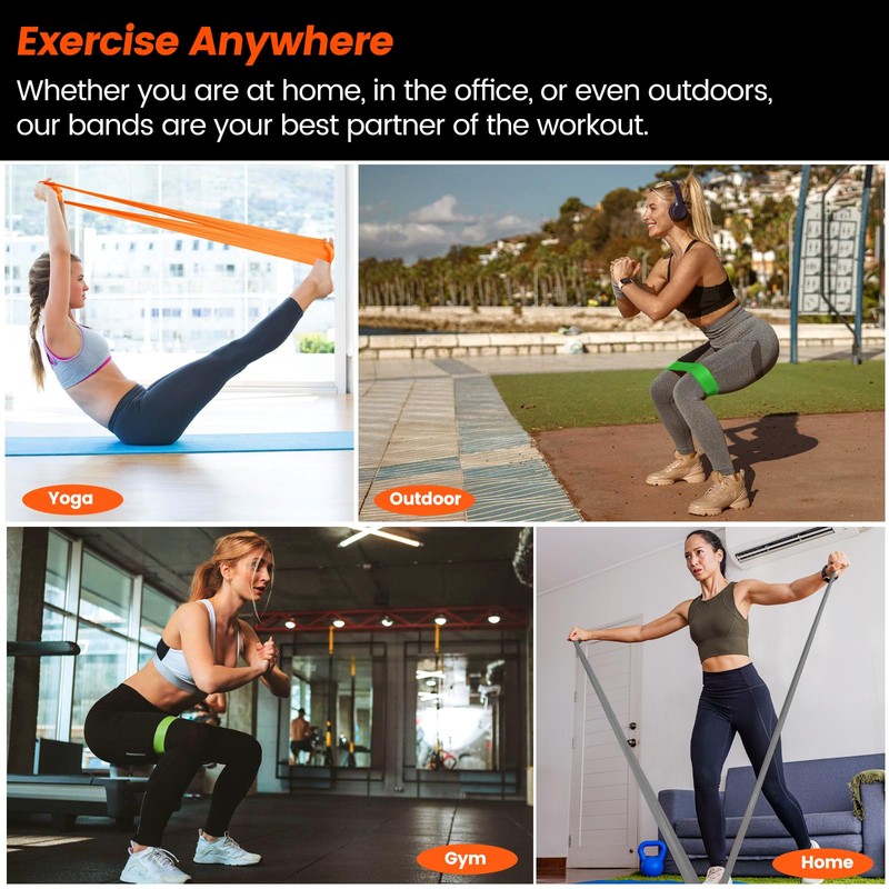 6.9ft Resistance Bands Set, Stretch Bands for Working Out, Elastic