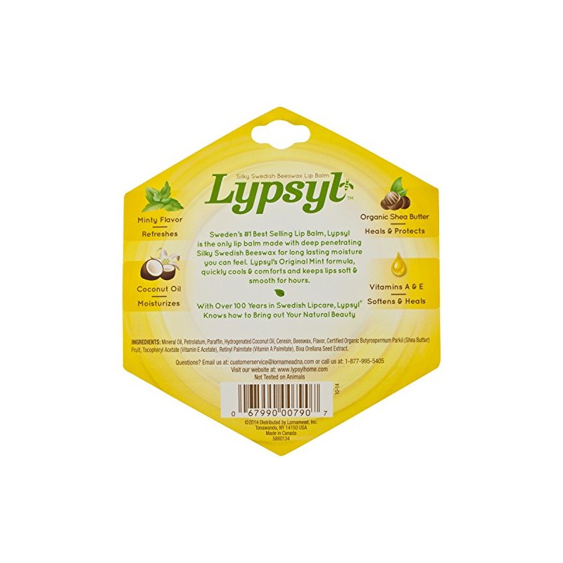 Lypsyl Intense Protection Original Mint, Lip Balm 0.10 oz (3-Pack)