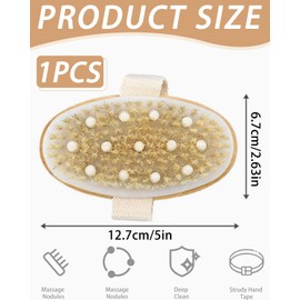 FUGLUS 1pcs Trockenbürste, Körperbürste, Peelingbürste, natürliche Borsten, Badebürste zum Entfernen abgestorbener Haut, Cellulite, verbessert Lymphfunktionen, Peeling