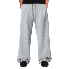 ZUGJAM Men's Baggy Sweatpants Wide Leg Lounge Sweat Pants with Pockets Grey XL
