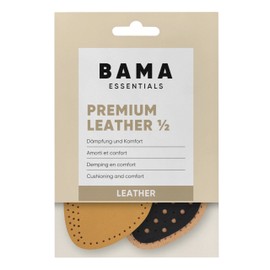 Bama Premium Leather 1/2 Shoe Insoles - Half Shoe Inner Soles Shock Absorbing Inserts with Activated Carbon 1 Pair UK 5-6/38-39 EUR