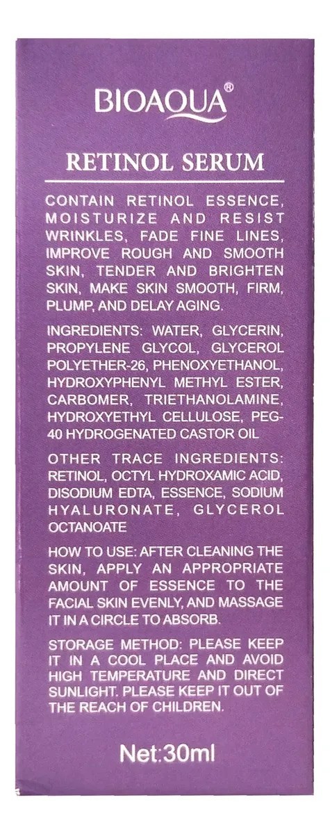 Bioaqua Serum Retinol Acido Hialuronico Antiarrugas 2pz 30ml