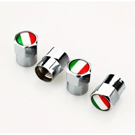 4PCS Car Valve Cap With Italian Flag,Tire Valve Caps,Valve Stem Caps,Tire Caps,Tire Valve Stem Caps,Car Tire Caps,Tire Air Cap,Tire Pressure Caps,Suitable for Cars and Motorcycles
