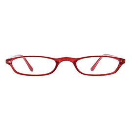 Peepers by PeeperSpecs Women's Skinny Mini Rectangular Reading Glasses, Red, 48 + 2