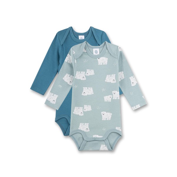 Sanetta Baby Bodysuit Long Sleeve (Double Pack) Blue | High