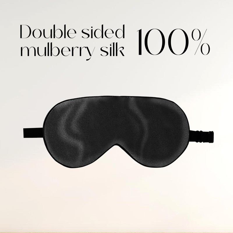 ZIMASILK 100% Natural Silk Sleep Mask Blindfold,Adjustable Strap Super-Smooth Soft