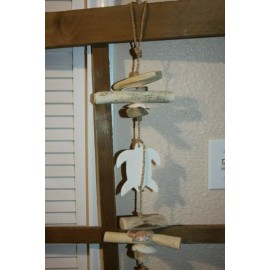 (2) Set of 2 Sea Turtle Driftwood Garland Handmade 32 inches, Turtle Time G-14
