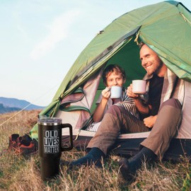 Dad Gifts From Daughter, Son ,Wife 40oz Tumbler with Handle and Straw Lid Dad Birthday Gift,New Dad Gifts,Grandpa Gifts,Gifts for Grandpa,Father‘s Day Gifts For Dad Stainless Steel,Old Lives Matter