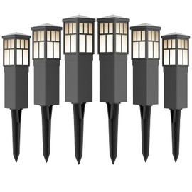 VENUS MANUFACTURING Low Voltage Landscape Lighting 6Pack Outdoor Square Bollard Path Lights LED Landscape Pathway Lighting 0.6W 3200K Warm White Light for Walkway Yard Backyard Lawn Garden (6)