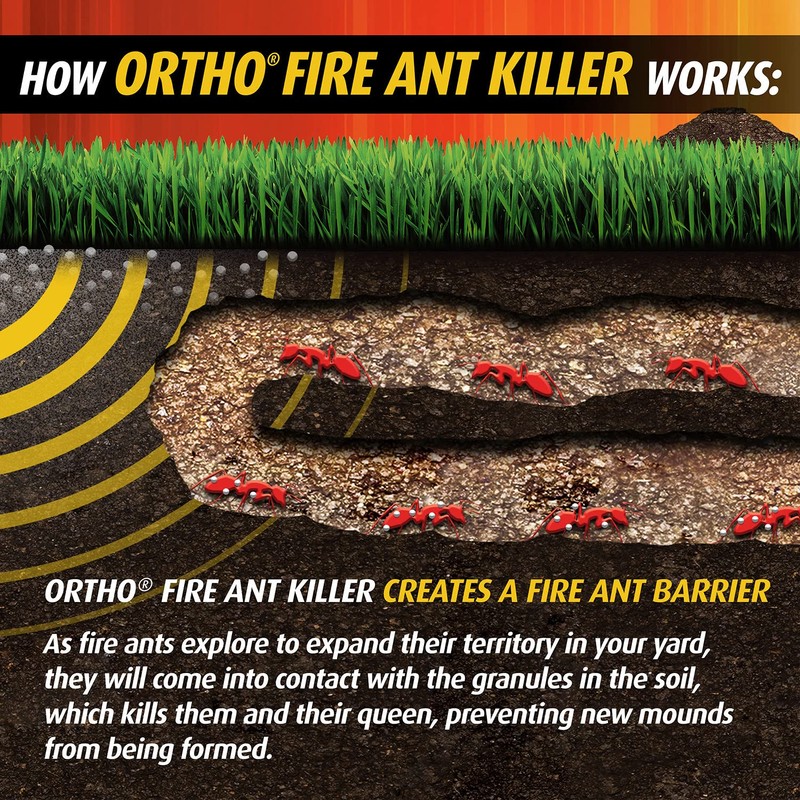 Ortho Fire Ant Killer Broadcast Granules, Kills Mounds in 15
