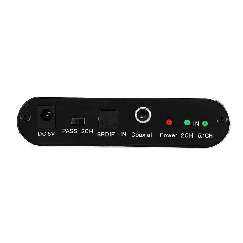 5.1 CH RCA Digital Fiber optic Coaxial to Analog Audio