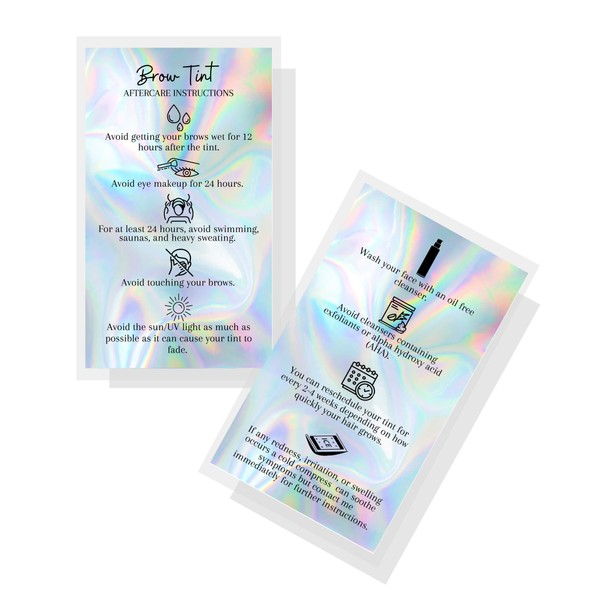 Boutique Marketing LLC Brow Tint Aftercare Instruction Cards | 50