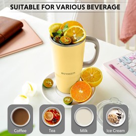 BUYDEEM DS57 700ml Vacuum Insulated Tumbler with Straw Pink