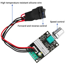 DC Motor Speed Controller - PWM 6V/12V/24V/28V/3A/80W Speed Adjustable Reversible Switch 1203BB DC Motor Driver for Fan, DC Motor, Fish Tank Oxygen Pumpt