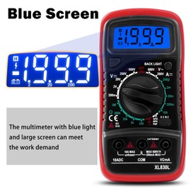 Digital Multimeter, Aeyytoe Voltmeter for AC/DC Voltage, DC Current, Continuity, Resistance, Diode with Large LCD Display and Backlight, 3 in 1 Voltage Tester for Electricians