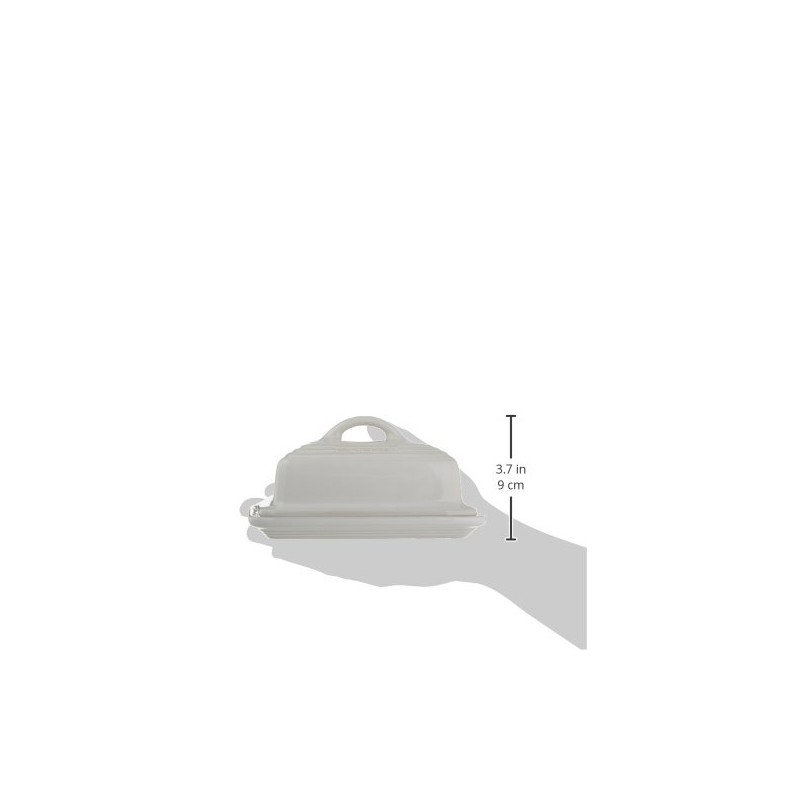 Le Creuset Stoneware European Butter Dish, White