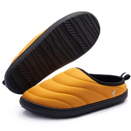 RockDove Men's Trail-Therm Quilted Memory Foam Indoor Oudoor Camp Slipper, Size 7-8 US Men, Yellow