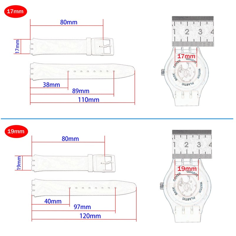 MMBAY Rubber 17MM Green Watch Strap Compatible Swatch Watch Band